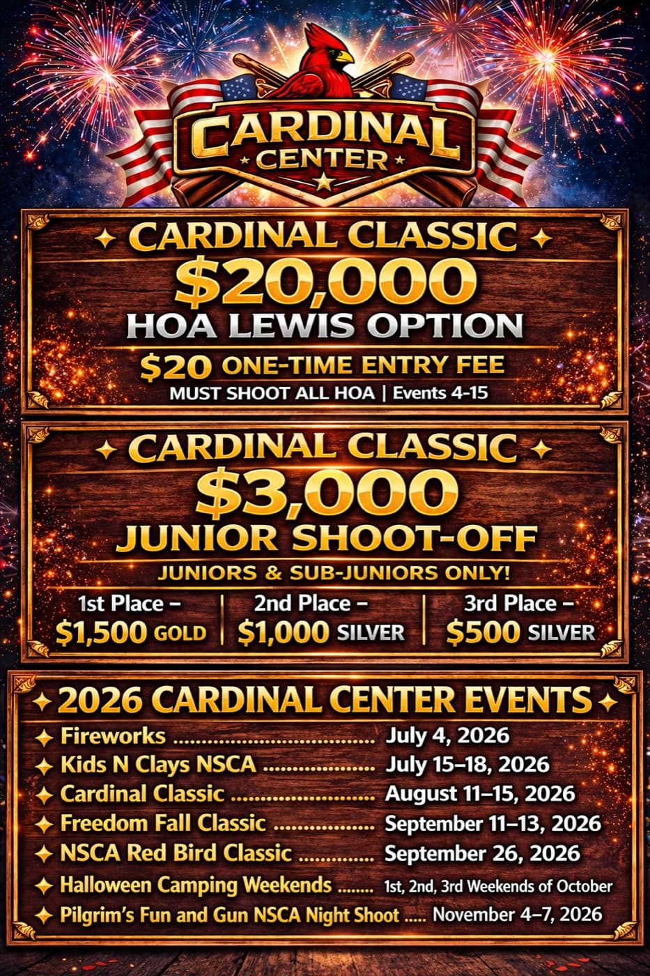 2026 Cardinal Center Events schedule