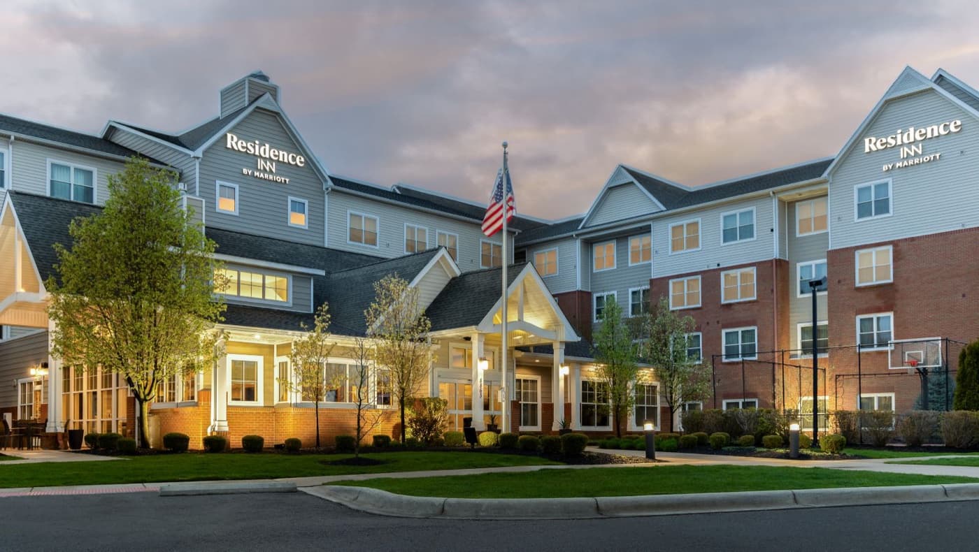 Residence Inn by Marriott Columbus Polaris exterior at dusk